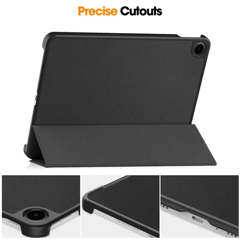 For OnePlus Pad Air5 / Pad Go 2 Case Anti-Drop Leather Stand Tablet Cover - Black