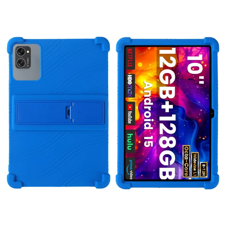 For Winsing T30W Case Adjustable Kickstand Silicone Tablet Protective Cover - Dark Blue