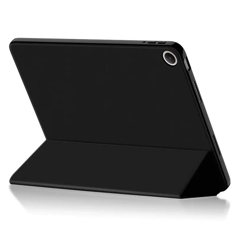 For Oppo Pad Air5 Case PU Leather TPU Back Trifold Stand Tablet Cover - Black