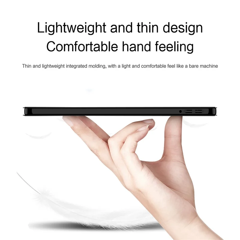 For Oppo Pad Air5 Case PU Leather TPU Back Trifold Stand Tablet Cover - Black