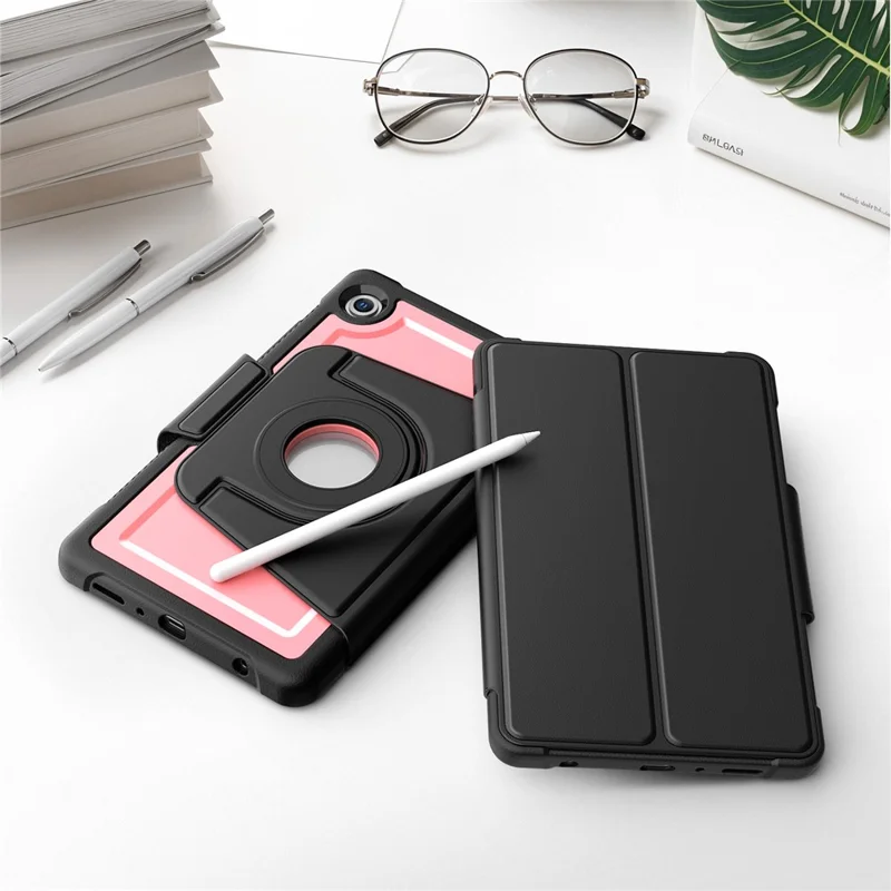 For Samsung Galaxy Tab A11 / A9 Tablet Case Detachable PC + TPU + PU Leather Flip Cover - Pink