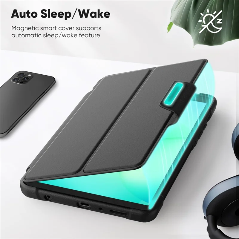 For Samsung Galaxy Tab A11 / A9 Tablet Case Detachable PC + TPU + PU Leather Flip Cover - Pink