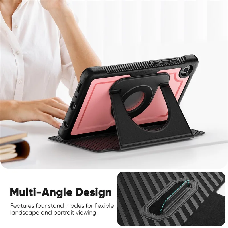 For Samsung Galaxy Tab A11 / A9 Tablet Case Detachable PC + TPU + PU Leather Flip Cover - Pink