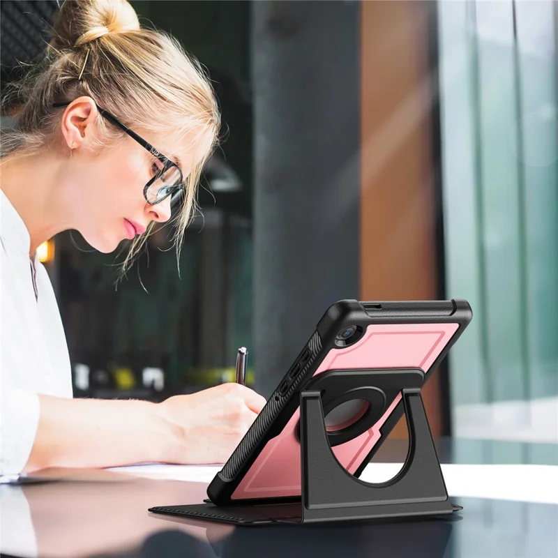 For Samsung Galaxy Tab A11 / A9 Tablet Case Detachable PC + TPU + PU Leather Flip Cover - Pink