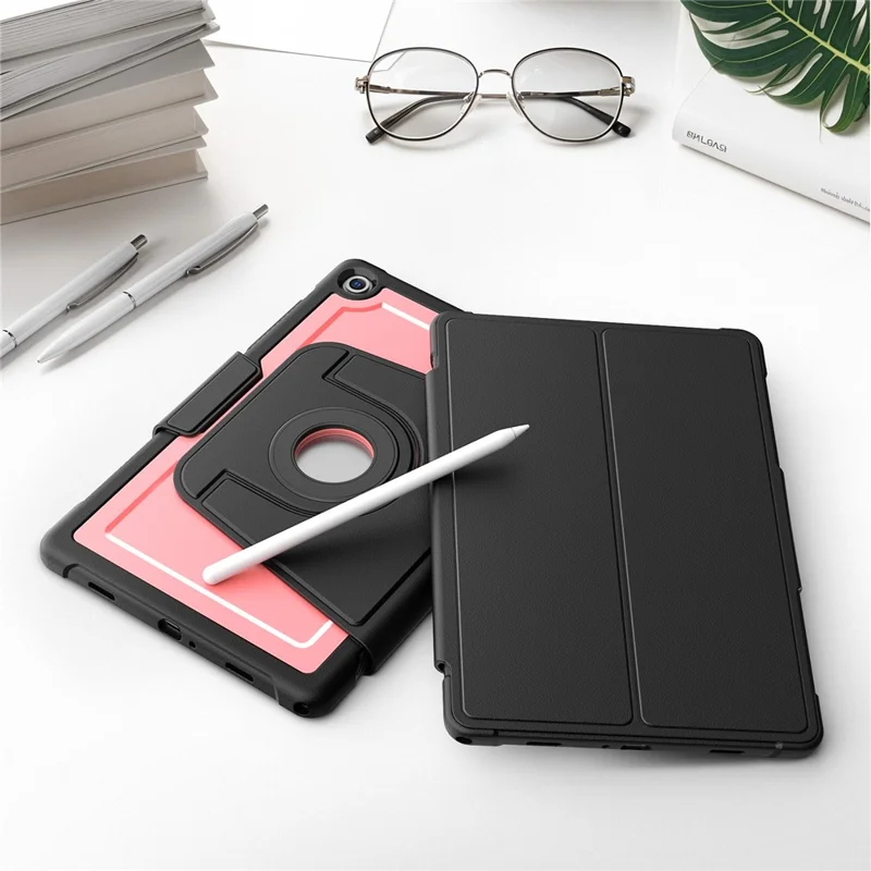 For Samsung Galaxy Tab A11+ / A9+ Tablet Case Detachable PC + TPU + PU Leather Flip Cover - Pink