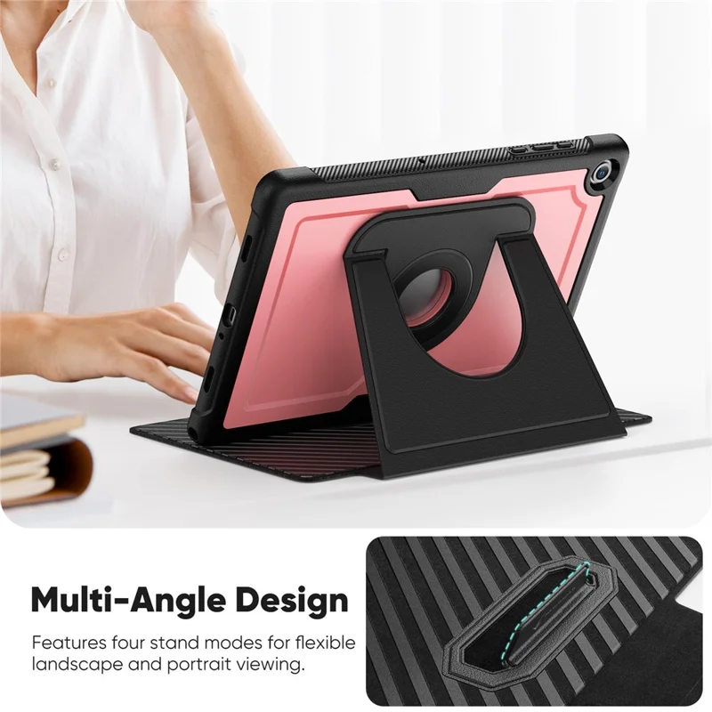 For Samsung Galaxy Tab A11+ / A9+ Tablet Case Detachable PC + TPU + PU Leather Flip Cover - Pink