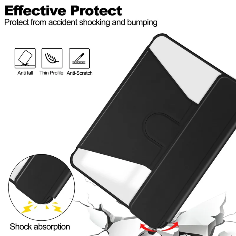 For iPad (2025)  /  10.9 (2022) Case 360 Degree Rotary Stand PU Leather + Acrylic Tablet Cover (Without Keyboard) - Black