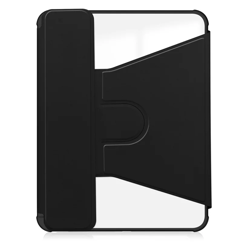 Étui pour iPad (2025) / 10,9 (2022) avec support rotatif à 360 degrés, housse pour tablette en similicuir PU + acrylique (avec clavier) - Noir
