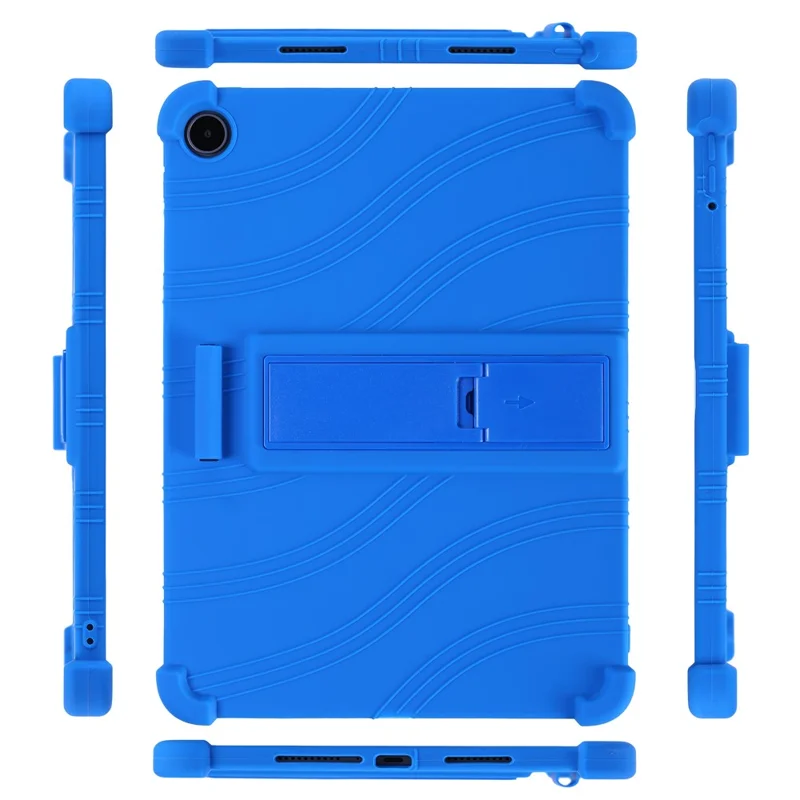Tablet Case For Oppo Pad Air5  /  OnePlus Pad Go 2 Adjustable Kickstand Silicone Tablet Protective Cover - Dark Blue