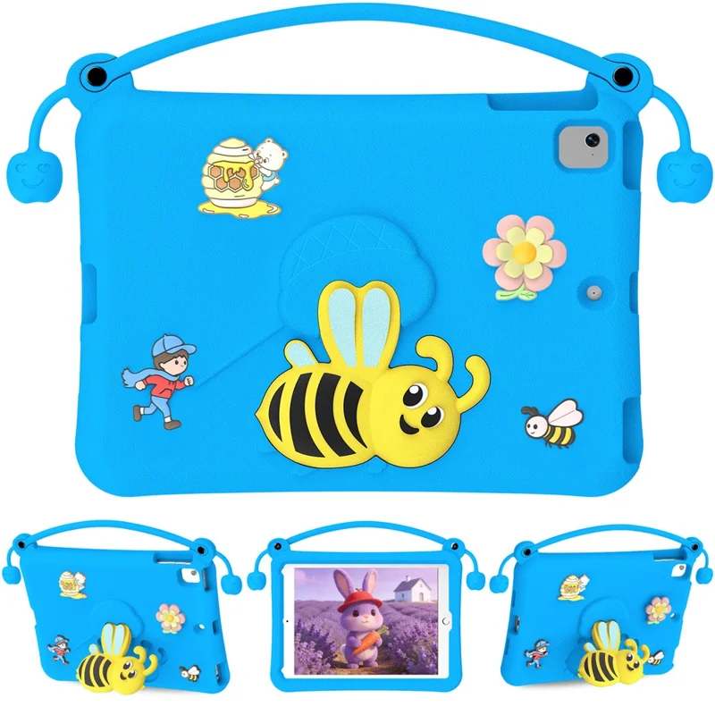 EVA Case For iPad 9.7-inch (2018)  /  (2017)  /  Pro 9.7 inch (2016)  /  Air 2  /  Air (2013) Bee Style Kickstand Tablet Cover with Carry Handle - Blue