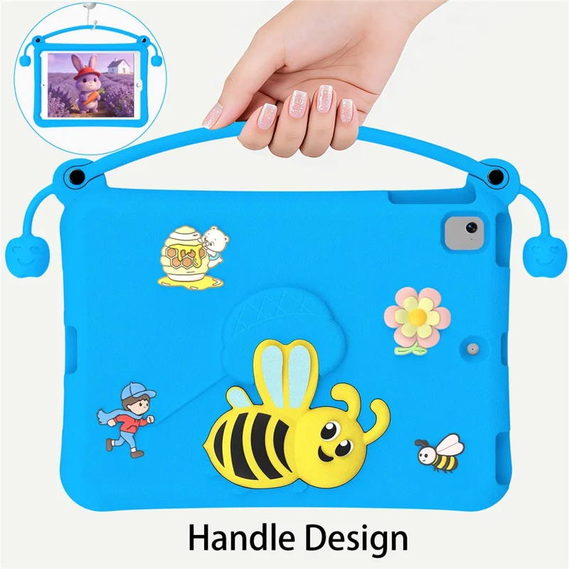EVA Case For iPad 9.7-inch (2018)  /  (2017)  /  Pro 9.7 inch (2016)  /  Air 2  /  Air (2013) Bee Style Kickstand Tablet Cover with Carry Handle - Blue