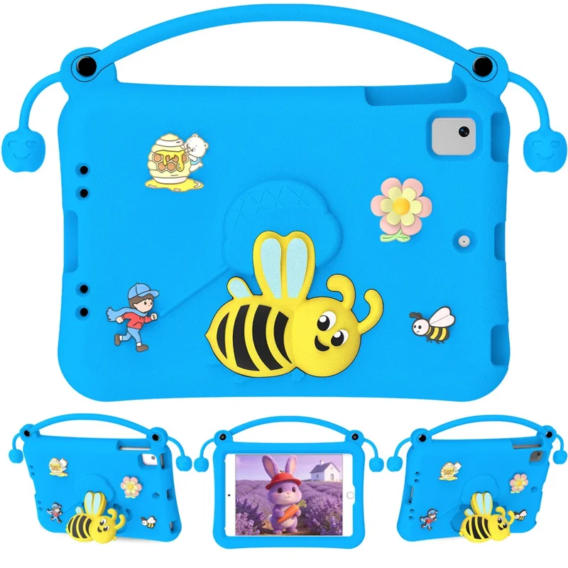 Capa EVA para iPad mini (2019) 7,9 polegadas / mini 4 / mini 3 / Mini 2 / Mini com Suporte Tipo Abelha e Alça de Transporte - Azul