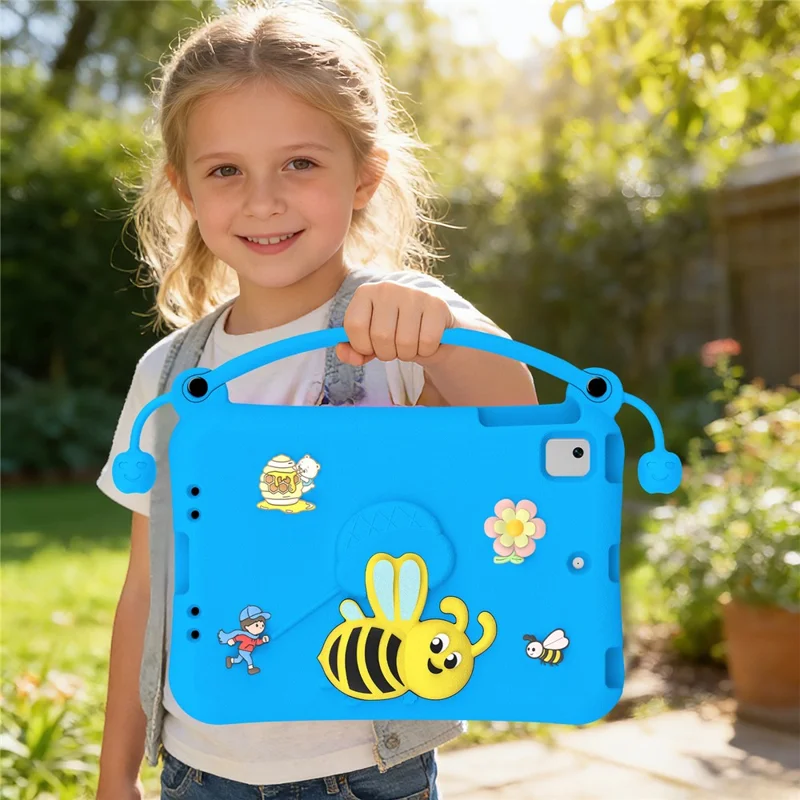 Capa EVA para iPad mini (2019) 7,9 polegadas / mini 4 / mini 3 / Mini 2 / Mini com Suporte Tipo Abelha e Alça de Transporte - Azul