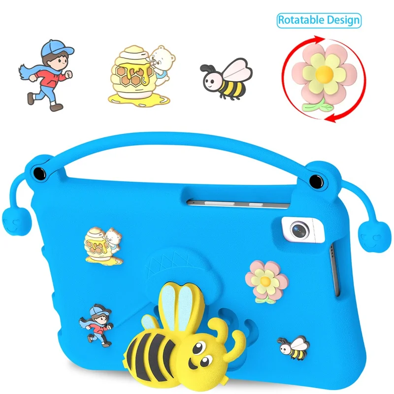 EVA Case For Samsung Galaxy Tab A11  /  A9  /  A7 Lite 8.7-inch  /  A 8.0 (2019)  /  Lenovo Tab K9 Bee Style Kickstand Tablet Cover with Carry Handle - Blue
