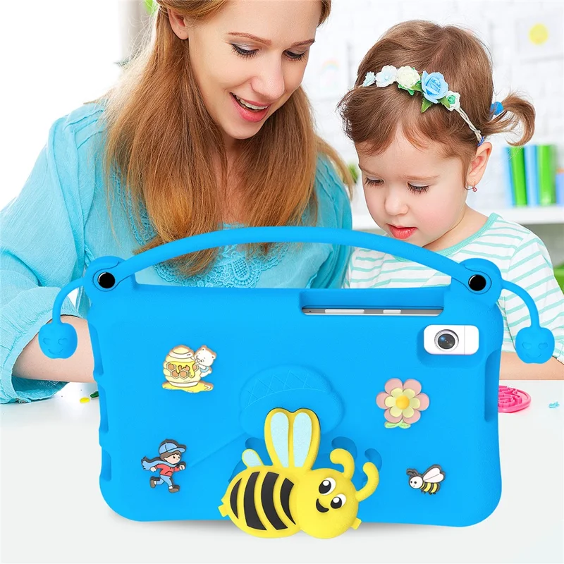 EVA Case For Samsung Galaxy Tab A11  /  A9  /  A7 Lite 8.7-inch  /  A 8.0 (2019)  /  Lenovo Tab K9 Bee Style Kickstand Tablet Cover with Carry Handle - Blue
