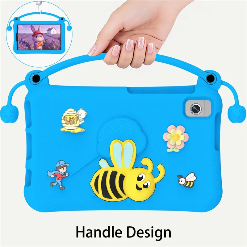 EVA Case For Samsung Galaxy Tab A11  /  A9  /  A7 Lite 8.7-inch  /  A 8.0 (2019)  /  Lenovo Tab K9 Bee Style Kickstand Tablet Cover with Carry Handle - Blue