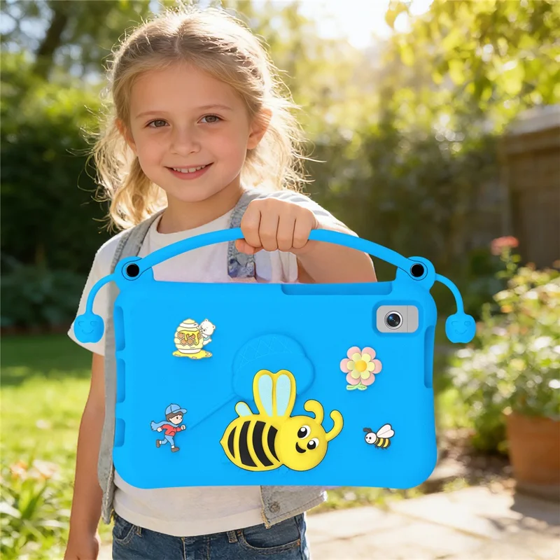 EVA Case For Samsung Galaxy Tab A11  /  A9  /  A7 Lite 8.7-inch  /  A 8.0 (2019)  /  Lenovo Tab K9 Bee Style Kickstand Tablet Cover with Carry Handle - Blue