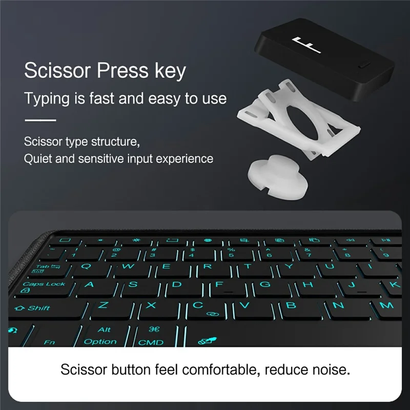 For iPad Air (2022) / (2020) Leather Case + Bluetooth-Compatible Keyboard with Backlight Trackpad