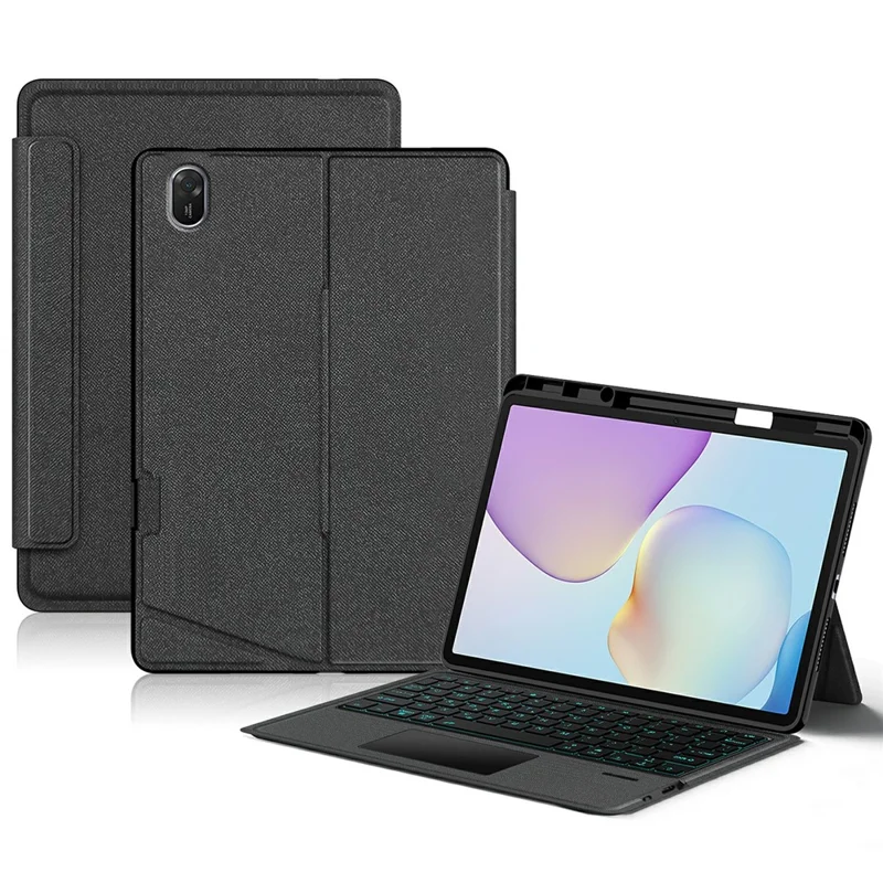 For Huawei MatePad 11.5 (2026) Leather Case + Bluetooth-Compatible Keyboard with Backlight Trackpad