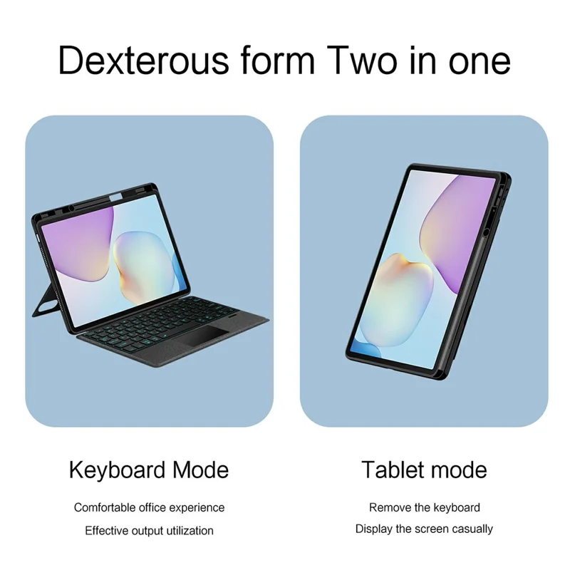 For Huawei MatePad 11.5 (2026) Leather Case + Bluetooth-Compatible Keyboard with Backlight Trackpad