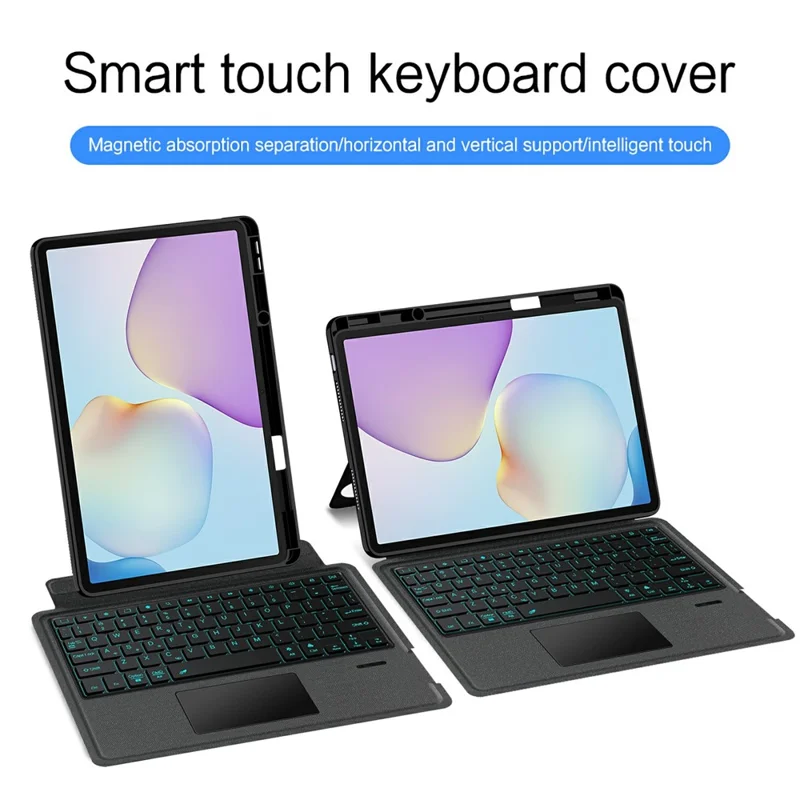 For Huawei MatePad 11.5 (2026) Leather Case + Bluetooth-Compatible Keyboard with Backlight Trackpad