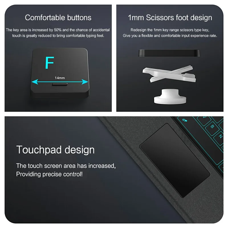 For Huawei MatePad 11.5 (2026) Leather Case + Bluetooth-Compatible Keyboard with Backlight Trackpad