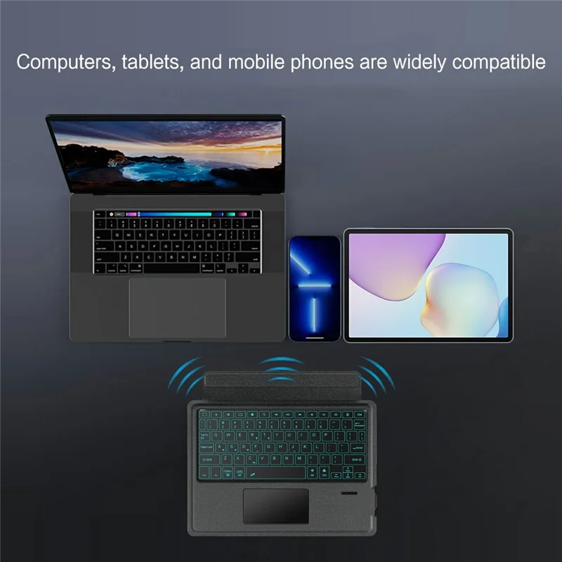 For Huawei MatePad 11.5 (2026) Leather Case + Bluetooth-Compatible Keyboard with Backlight Trackpad