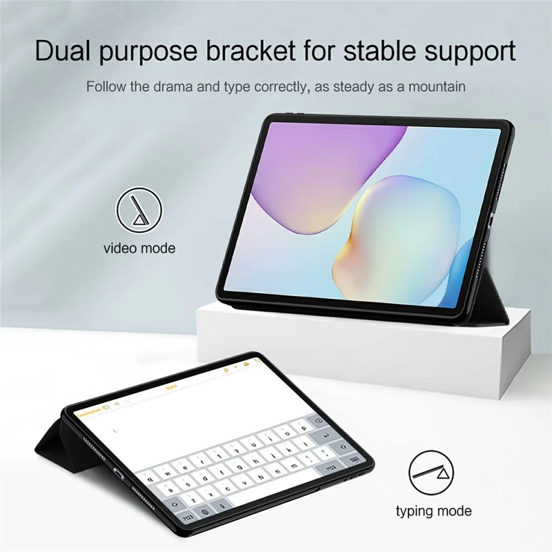 For Huawei MatePad 11.5 (2026) Case PU Leather TPU Back Trifold Stand Tablet Cover - Black