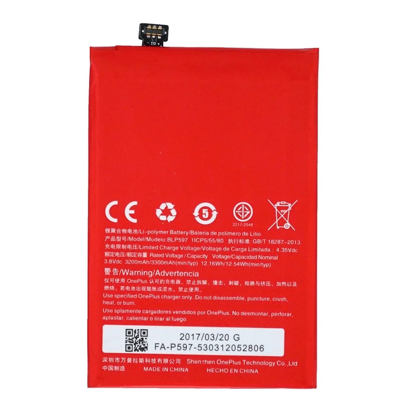 3.8V 3300mAh Battery for OnePlus 2 Battery BLP597 Replacement Part (Without Logo)