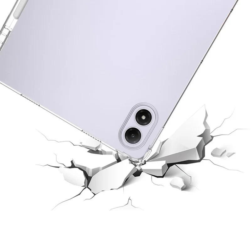 For Xiaomi Redmi Pad 2 Pro Case Reinforced Four Corner Anti-Drop TPU Tablet Cover with Pen Slot - Transparent