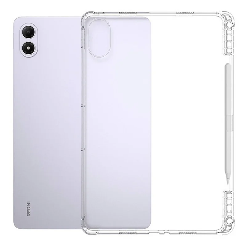 For Xiaomi Redmi Pad 2 Pro Case Reinforced Four Corner Anti-Drop TPU Tablet Cover with Pen Slot - Transparent