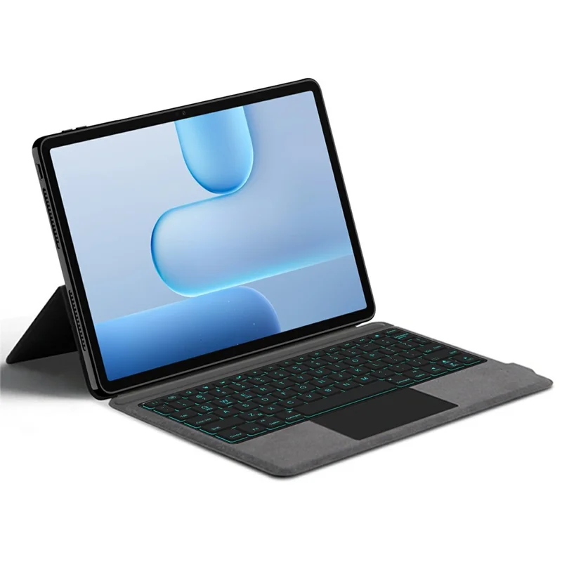 For Honor Pad 10 Pro Leather Case + Touchpad Bluetooth-Compatible Keyboard with Backlit - Black