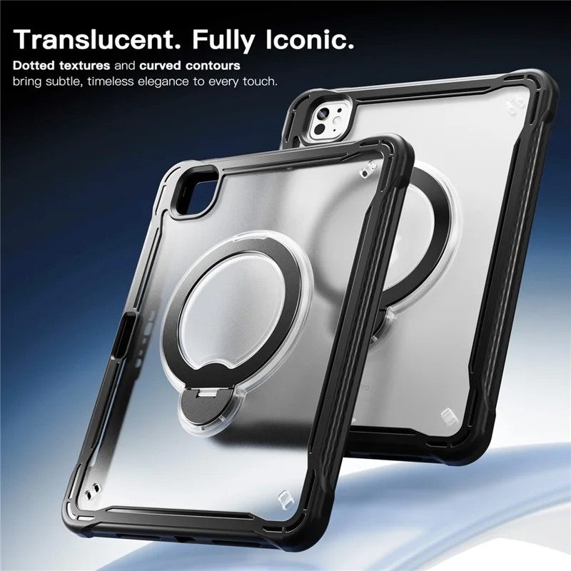 Kickstand Case with Shoulder Strap / Screen Film for iPad Pro 11 (2025) / (2024) Drop Protection TPU + PC Tablet Cover - Black