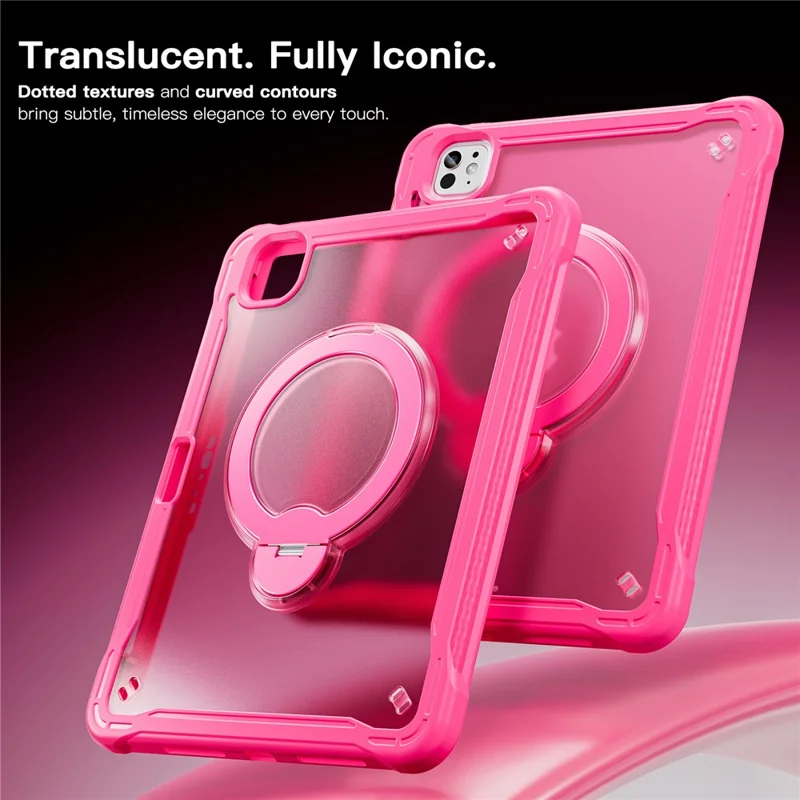 Kickstand Case with Shoulder Strap / Screen Film for iPad Pro 11 (2025) / (2024) Drop Protection TPU + PC Tablet Cover - Rose
