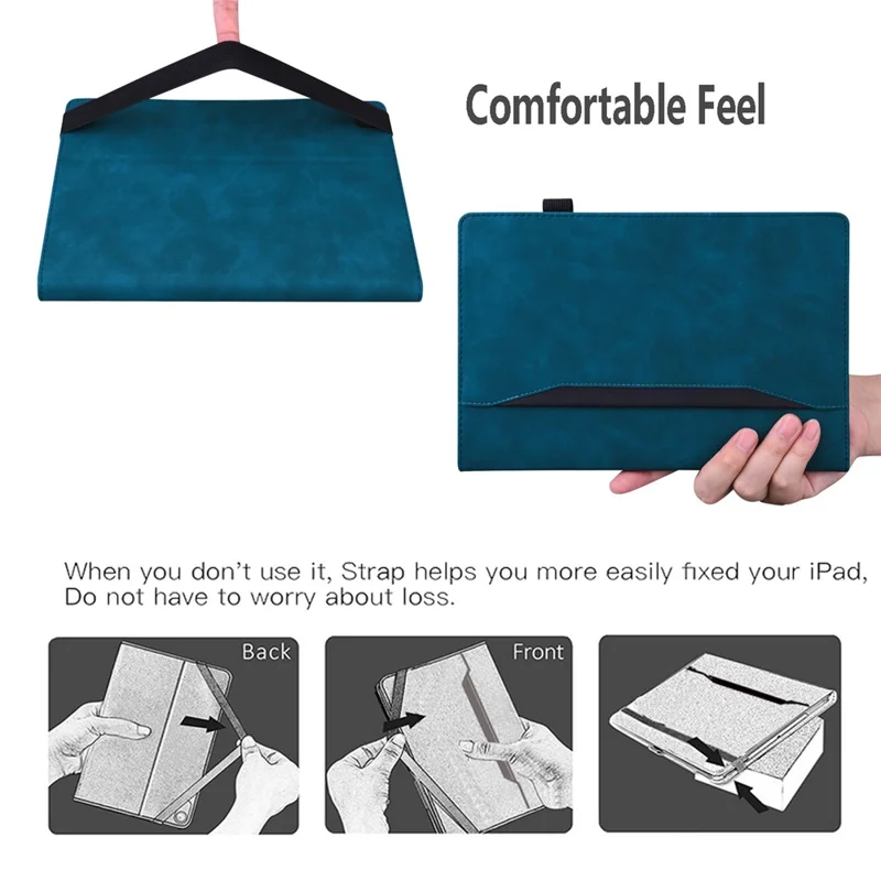 Tablet Case For iPad 10.2 (2020)  /  10.2 (2019)  /  Air 10.5 inch (2019) Card Slot PU Leather Stand Tablet Cover - Blue