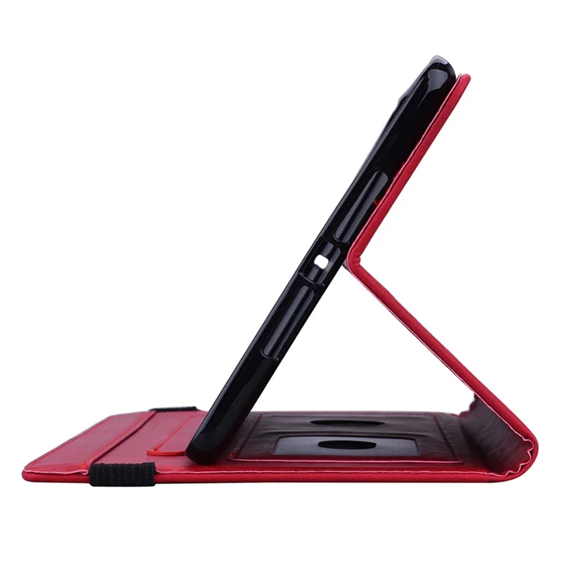 Tablet Case For iPad 10.2 (2021)  /  10.2 (2020)  /  10.2 (2019)   /  9.7-inch (2018)  /  9.7-inch (2017) Imprinting Calf Leather Flower Pattern Stand Cover Shell with Pen Holder Strap - Red