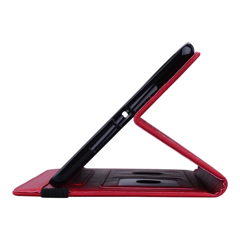 Tablet Case For iPad 10.2 (2021)  /  10.2 (2020)  /  10.2 (2019)   /  9.7-inch (2018)  /  9.7-inch (2017) Imprinting Calf Leather Flower Pattern Stand Cover Shell with Pen Holder Strap - Red