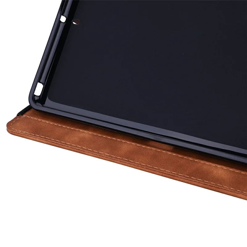 Funda para tableta para iPad Pro 13 (2025) / (2024) con diseño impreso de flor, carcasa de cuero de becerro con soporte y correa para bolígrafo - Marrón