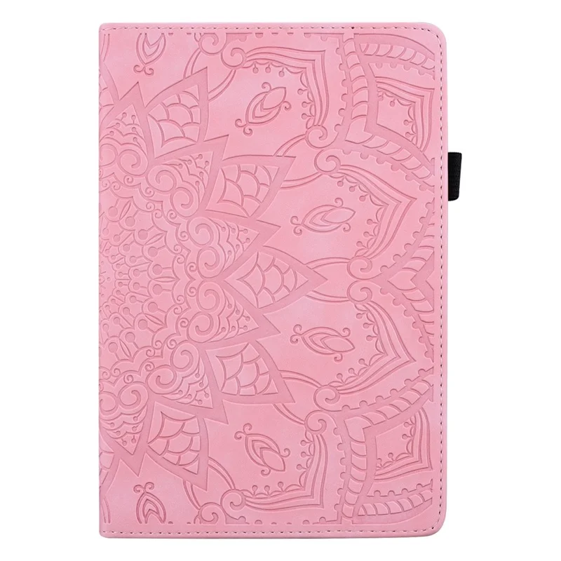 Funda para tableta para iPad Pro 13 (2025) / (2024) con diseño impreso de flor, carcasa de cuero de becerro con soporte y correa para bolígrafo - Rosa
