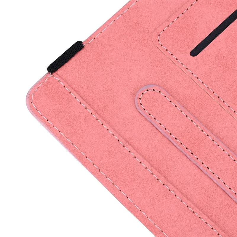 Funda para tableta para iPad Pro 13 (2025) / (2024) con diseño impreso de flor, carcasa de cuero de becerro con soporte y correa para bolígrafo - Rosa