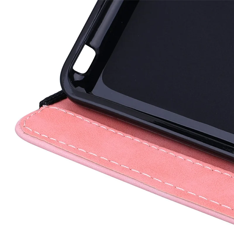 Funda para tableta para iPad Pro 13 (2025) / (2024) con diseño impreso de flor, carcasa de cuero de becerro con soporte y correa para bolígrafo - Rosa