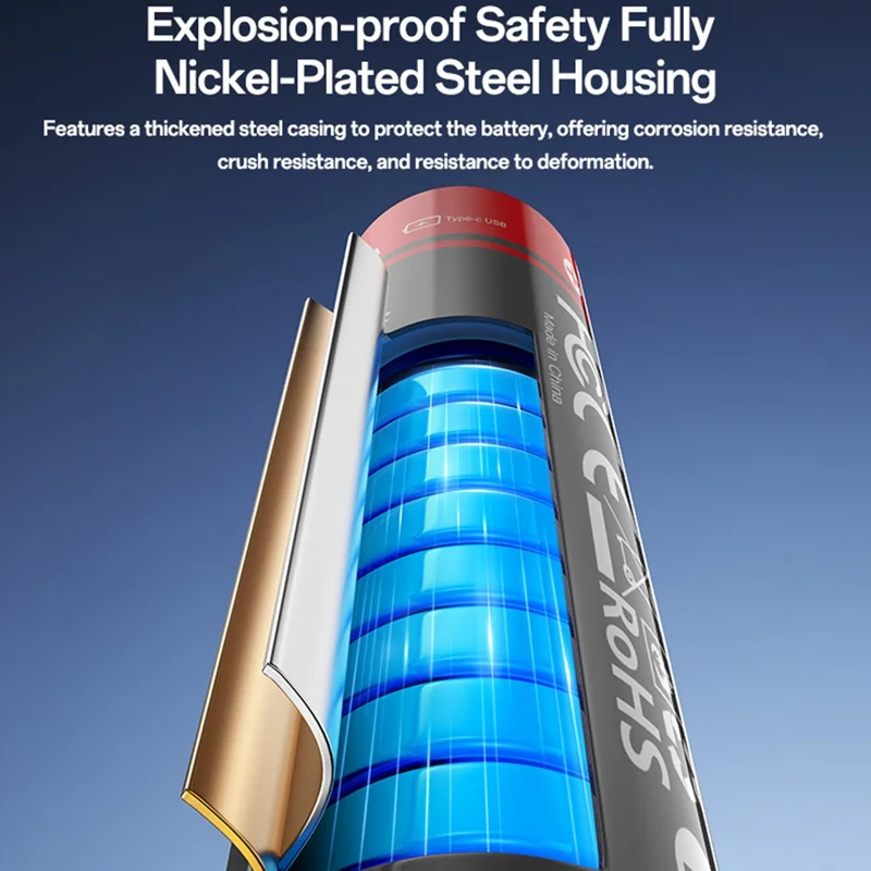 YESIDO YP98 8Pcs 1.5V 666mWh AAA Rechargeable Batteries Type-C Direct Charging Lithium Ion Battery