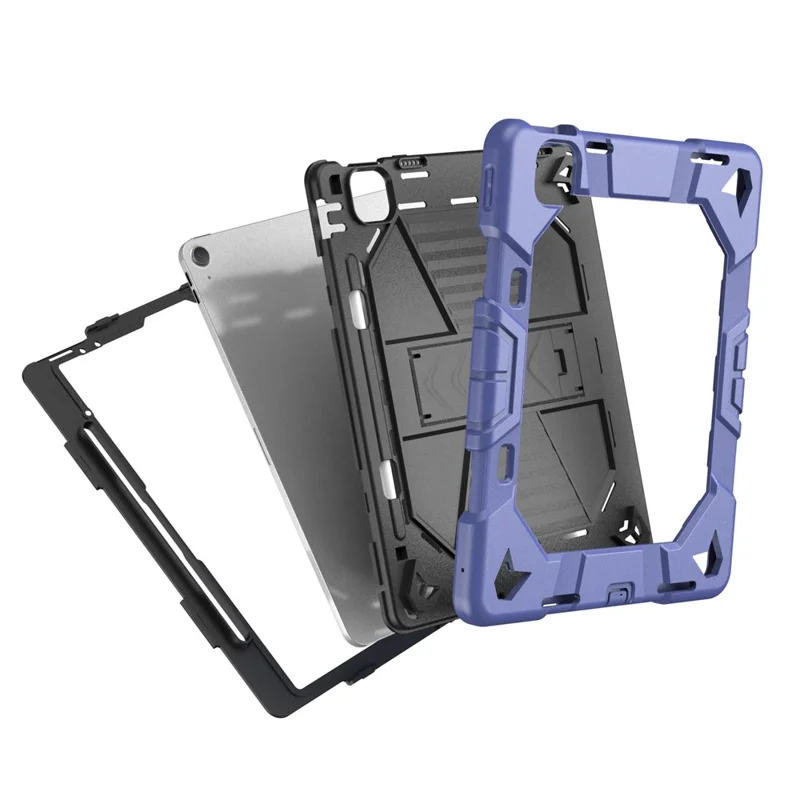 Cover per iPad Air 13 (2026) / (2025) / (2024) con Supporto, Custodia Protettiva Antiurto in PC + Silicone - Blu Navy + Nero