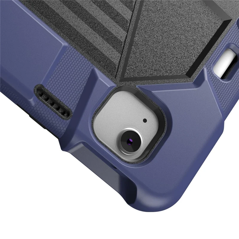 Cover per iPad Air 13 (2026) / (2025) / (2024) con Supporto, Custodia Protettiva Antiurto in PC + Silicone - Blu Navy + Nero