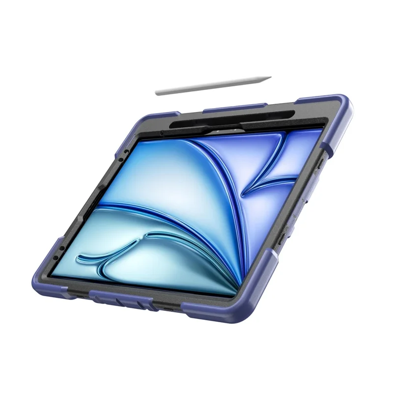 Cover per iPad Air 13 (2026) / (2025) / (2024) con Supporto, Custodia Protettiva Antiurto in PC + Silicone - Blu Navy + Nero