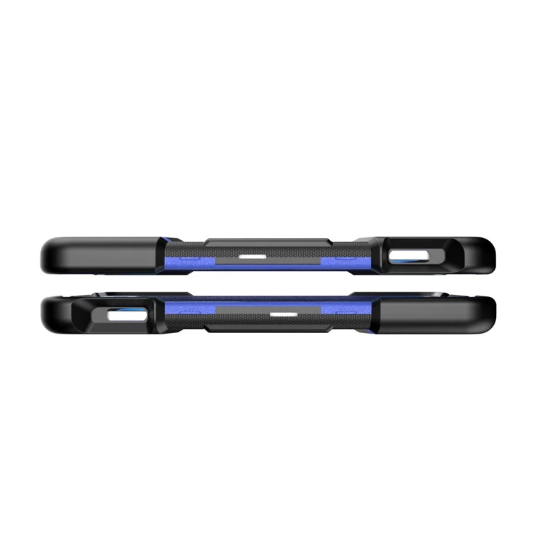 Funda para iPad Air 13 (2026) / (2025) / (2024) con soporte integrado, funda protectora resistente de policarbonato + silicona - Negro + Azul