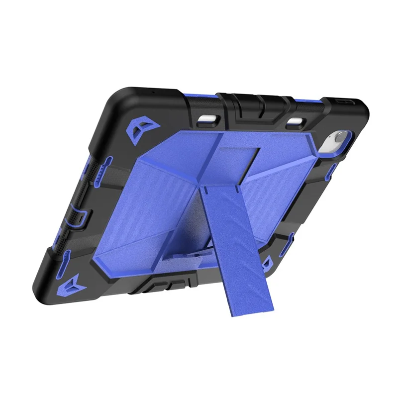 Funda para iPad Air 13 (2026) / (2025) / (2024) con soporte integrado, funda protectora resistente de policarbonato + silicona - Negro + Azul