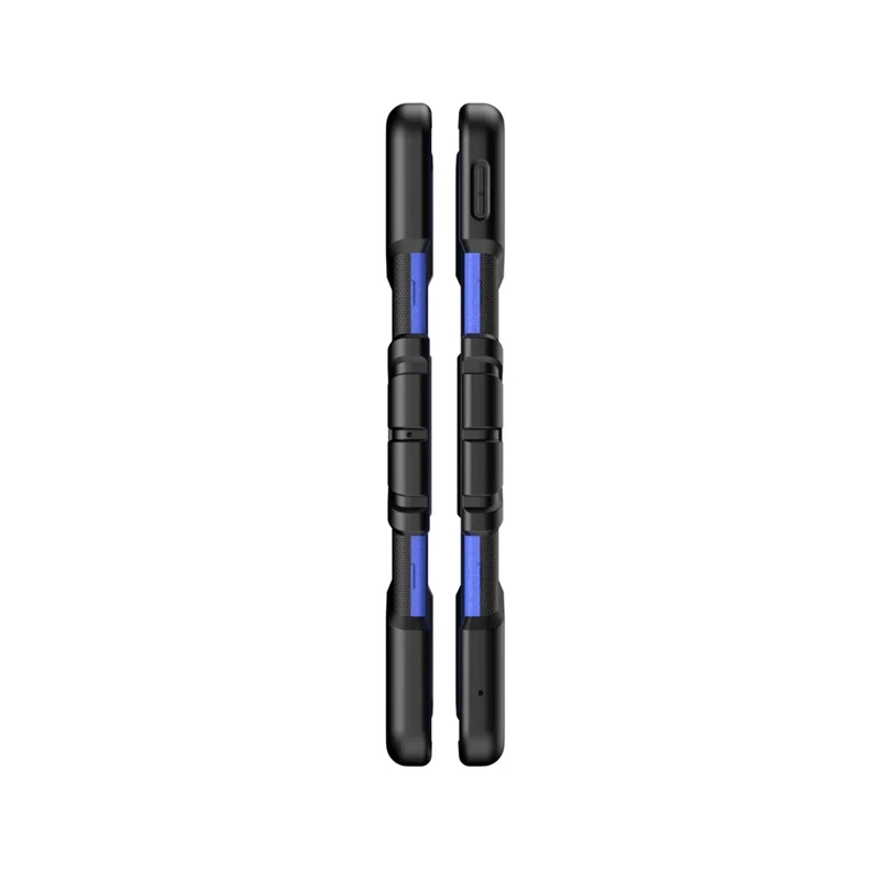 Funda para iPad Air 13 (2026) / (2025) / (2024) con soporte integrado, funda protectora resistente de policarbonato + silicona - Negro + Azul