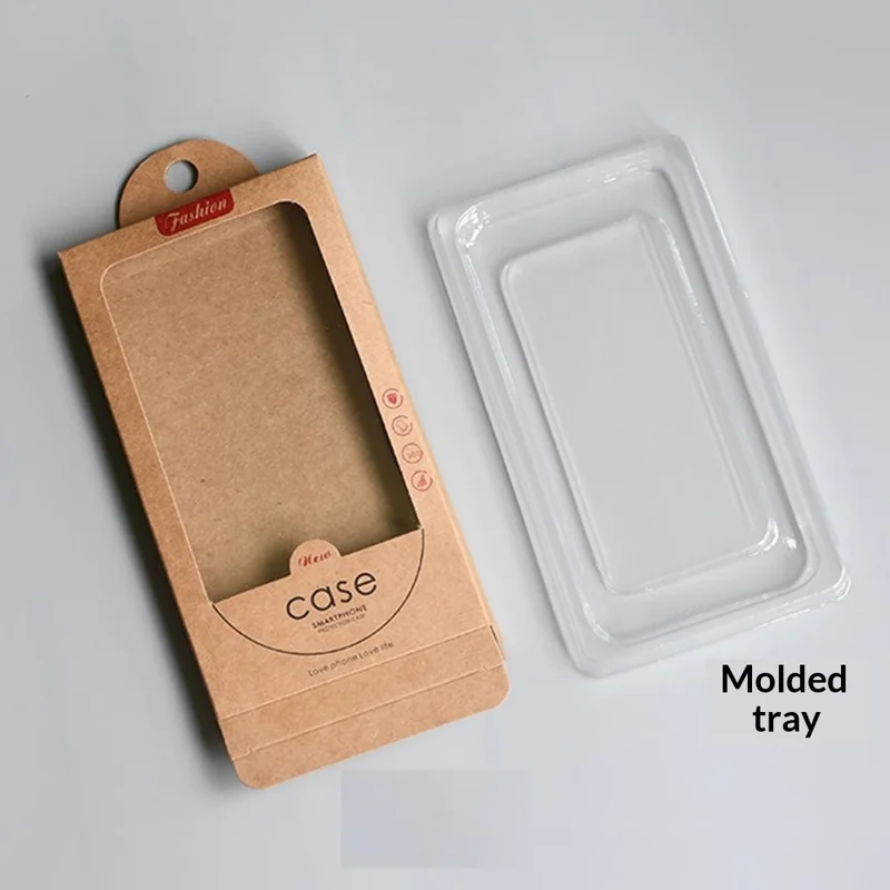 18 x 10 x 1.5cm Kraft Paper Phone Case Packaging Box with Window Phone Cover Retail Display Box - Style 1