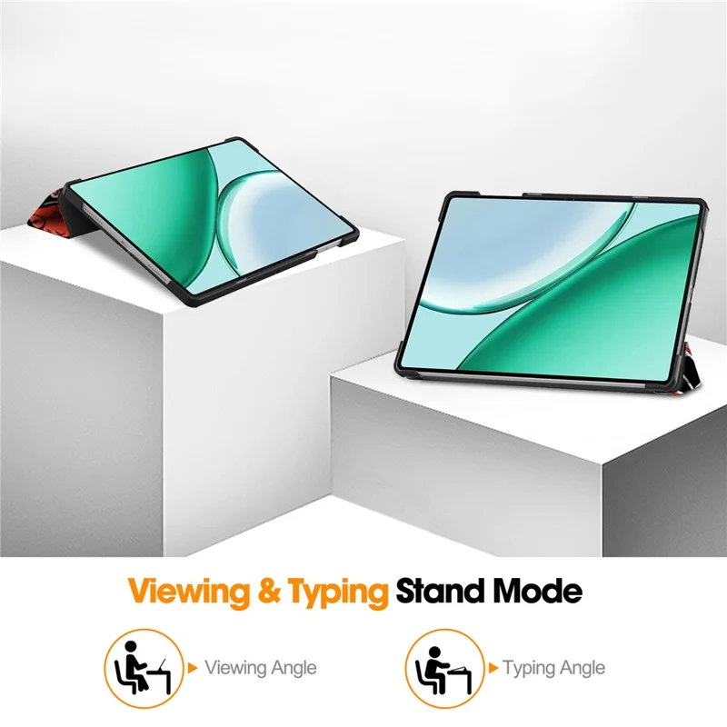 For Honor Pad X8b Case Tri-fold Stand Pattern Print Leather Tablet Cover - Graffiti